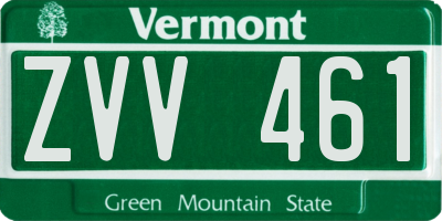 VT license plate ZVV461