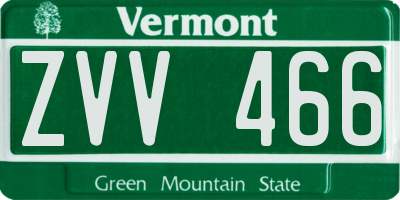 VT license plate ZVV466