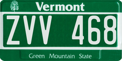 VT license plate ZVV468