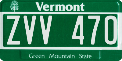 VT license plate ZVV470