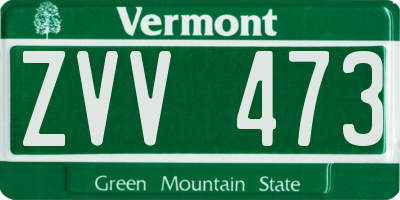 VT license plate ZVV473