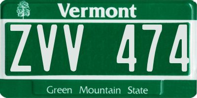 VT license plate ZVV474