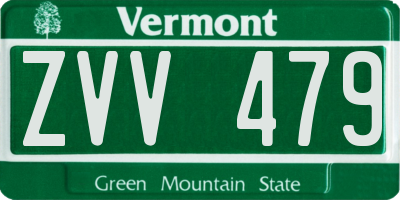 VT license plate ZVV479