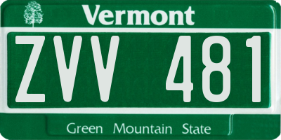 VT license plate ZVV481