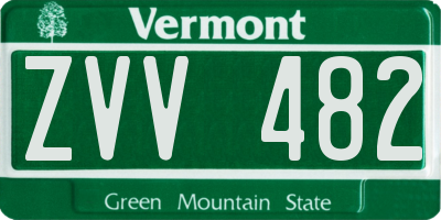 VT license plate ZVV482