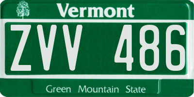 VT license plate ZVV486