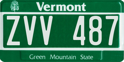 VT license plate ZVV487