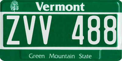 VT license plate ZVV488
