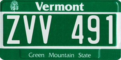 VT license plate ZVV491