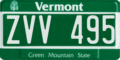 VT license plate ZVV495