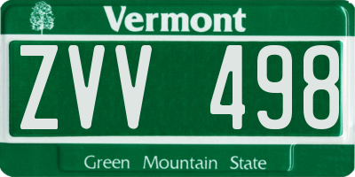 VT license plate ZVV498