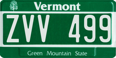 VT license plate ZVV499