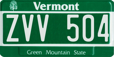 VT license plate ZVV504