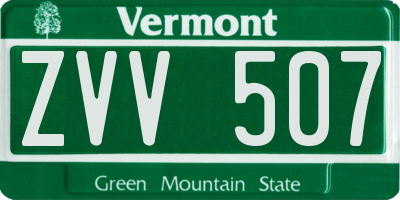 VT license plate ZVV507