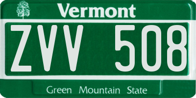 VT license plate ZVV508