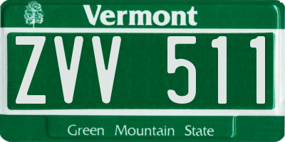 VT license plate ZVV511