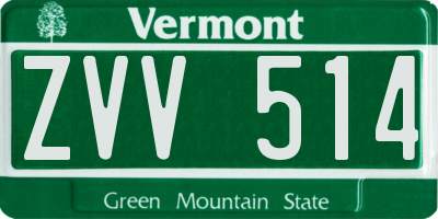 VT license plate ZVV514