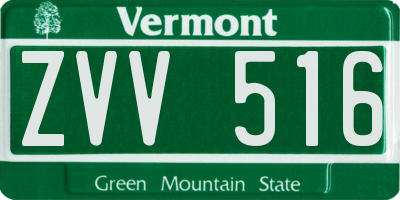 VT license plate ZVV516