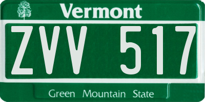 VT license plate ZVV517