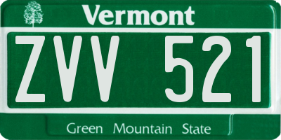 VT license plate ZVV521