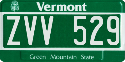 VT license plate ZVV529