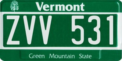 VT license plate ZVV531