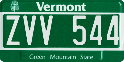 VT license plate ZVV544