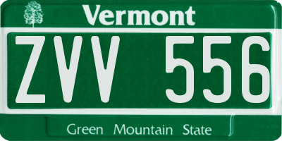 VT license plate ZVV556
