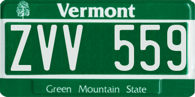 VT license plate ZVV559