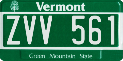 VT license plate ZVV561