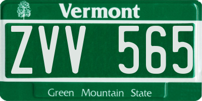 VT license plate ZVV565