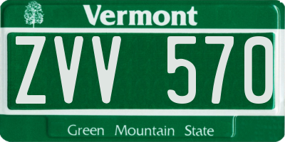VT license plate ZVV570
