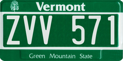 VT license plate ZVV571