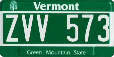 VT license plate ZVV573