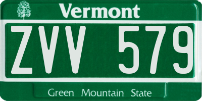VT license plate ZVV579