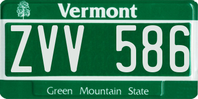 VT license plate ZVV586