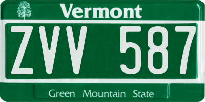 VT license plate ZVV587