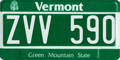 VT license plate ZVV590