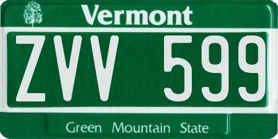 VT license plate ZVV599