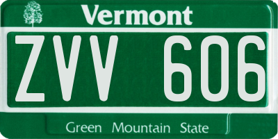 VT license plate ZVV606