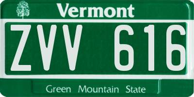 VT license plate ZVV616
