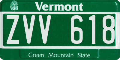 VT license plate ZVV618