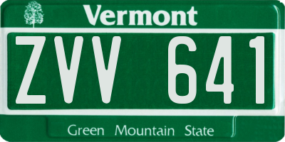 VT license plate ZVV641