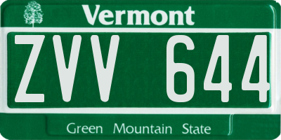 VT license plate ZVV644