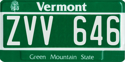 VT license plate ZVV646
