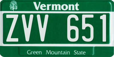 VT license plate ZVV651