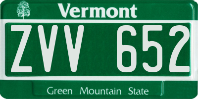 VT license plate ZVV652