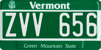 VT license plate ZVV656