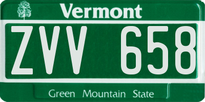VT license plate ZVV658