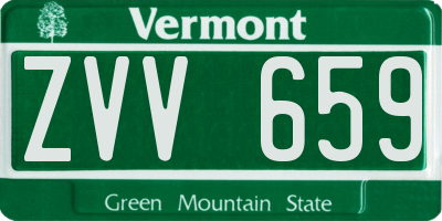 VT license plate ZVV659